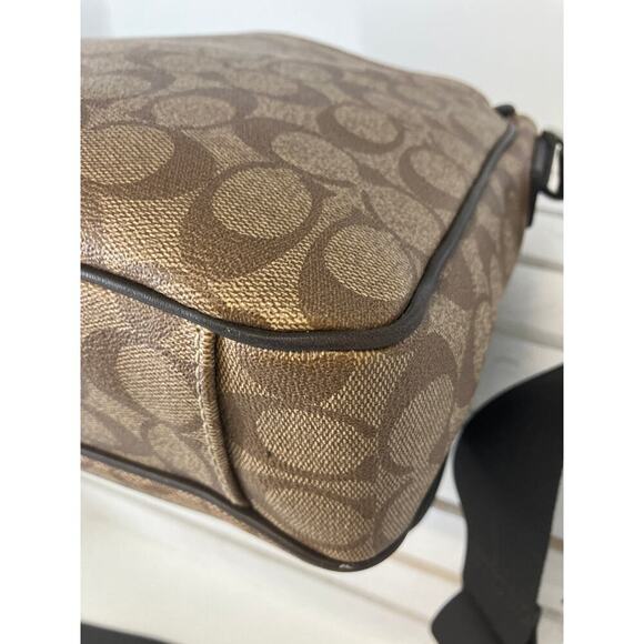 COACH F71102 BUSINESS HERITAGE STRIPE MAP PVC LEATHER BAG (ASIS) - Picture 9 of 16